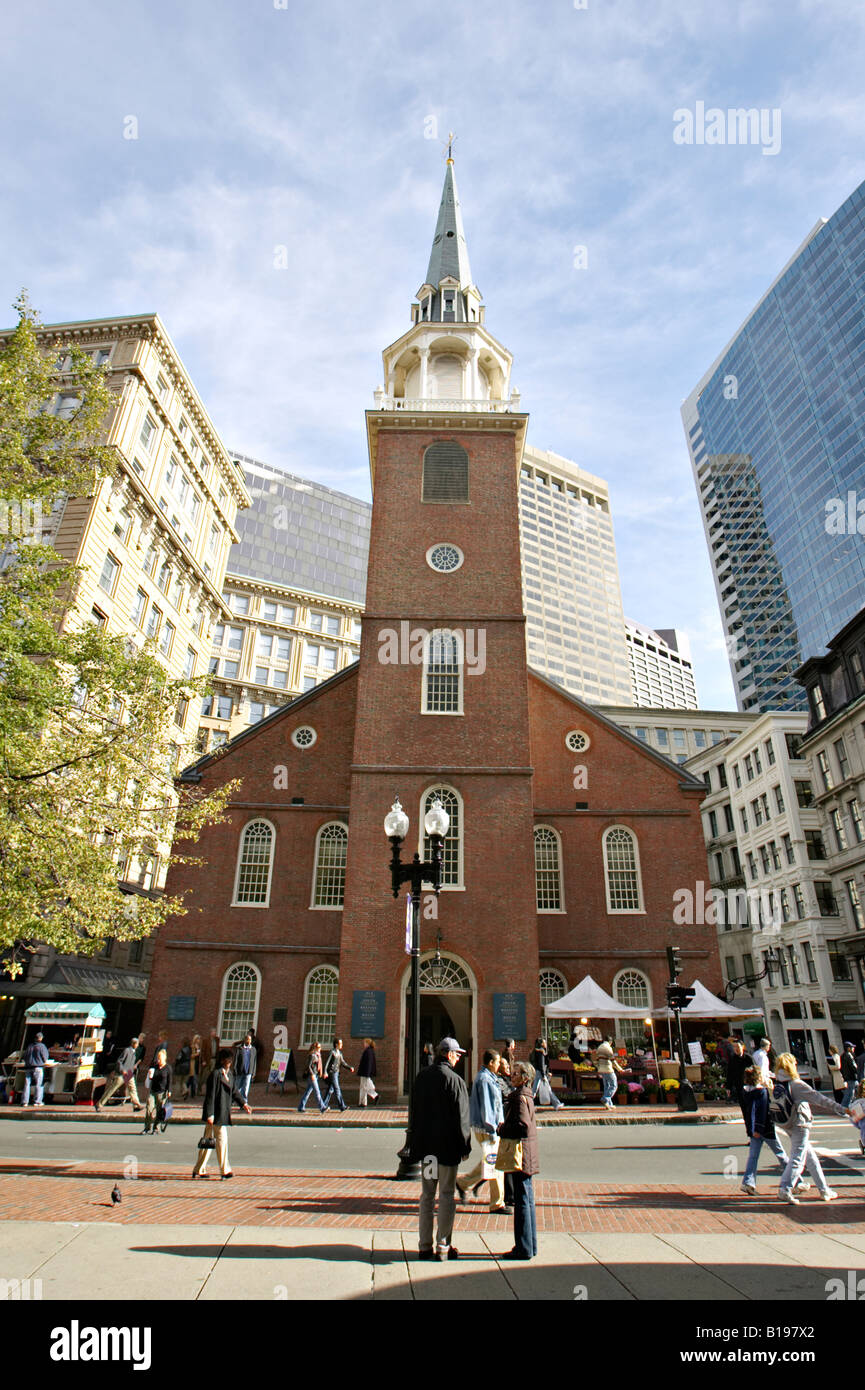 MASSACHUSETTS Boston Old South Meeting House site along Freedom Trail organizing point for Boston Tea Party Stock Photo