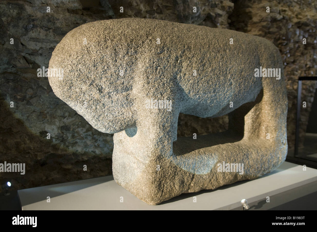 Bull sculpture from the iron age in Spain (Verraco Stock Photo Alamy