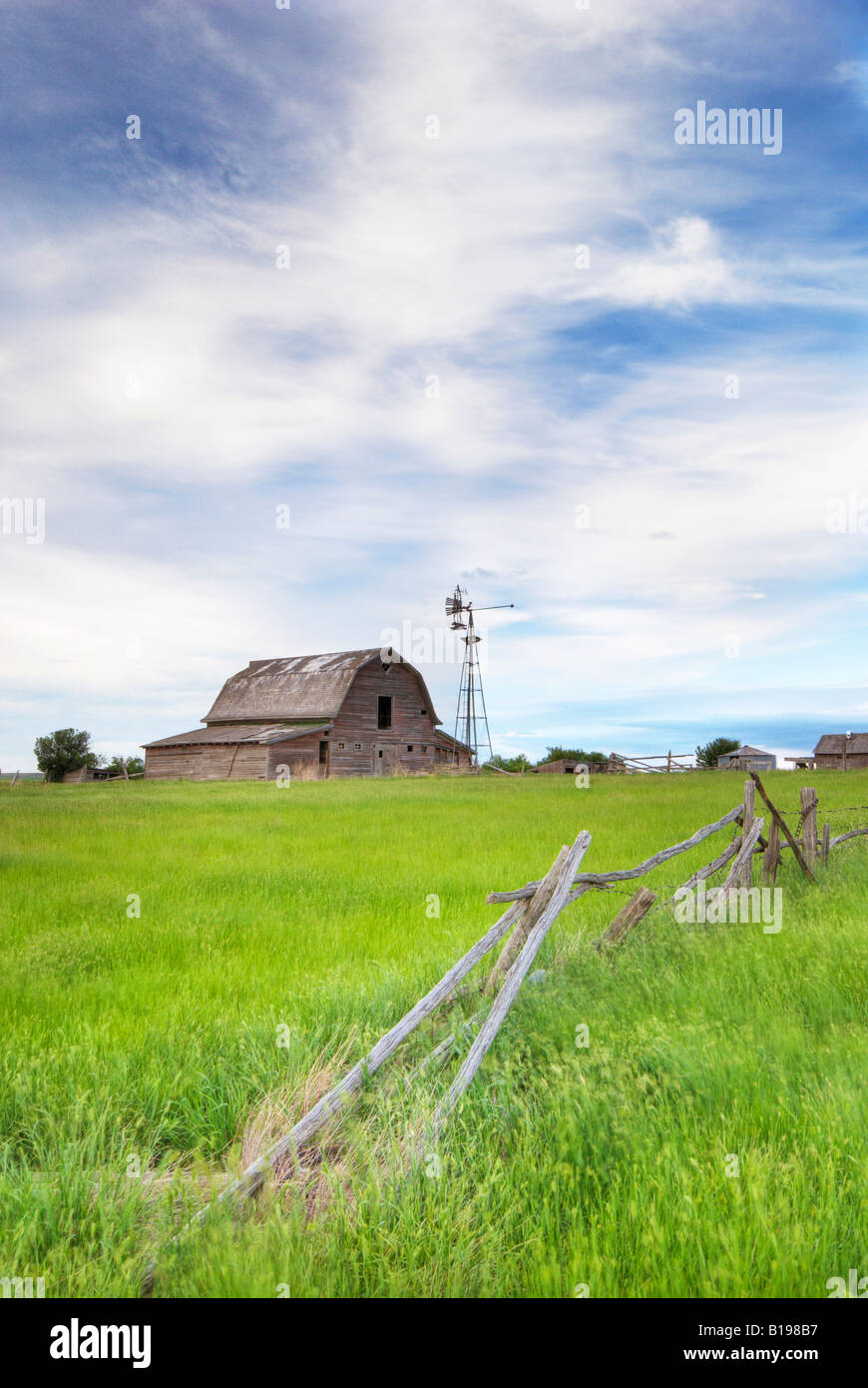 Abandoned barn, near Leader, Saskatchewan, Canada Stock Photo