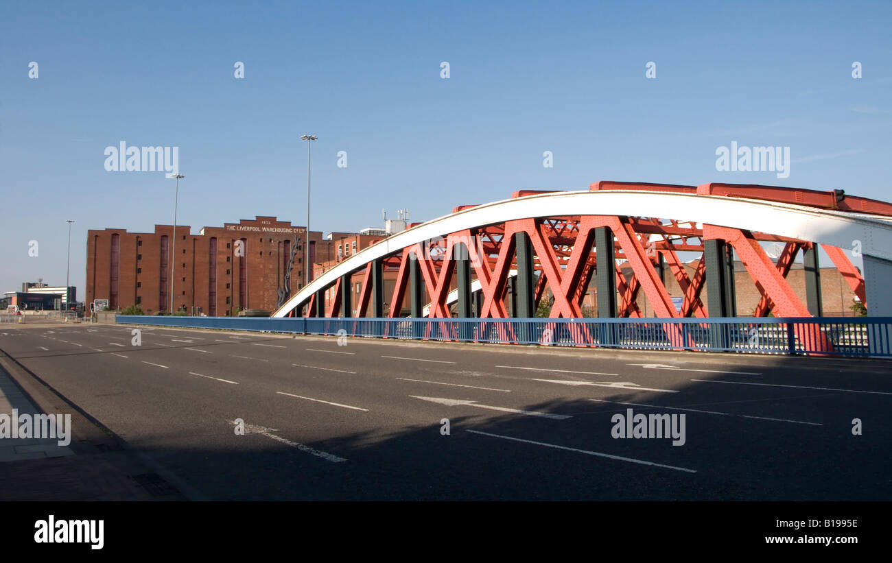 Victoria warehouse with Trafford road bridge in Manchester UK Stock Photo