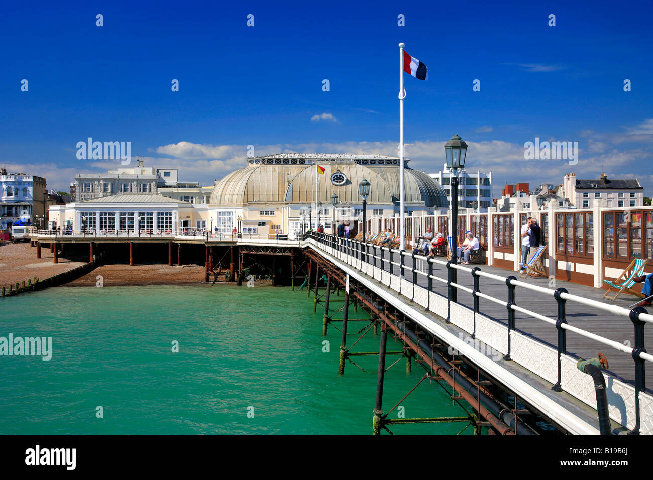 The Pavilion Theatre on the Victorian Pier Worthing Promenade West Sussex England Britain UK Stock Photo