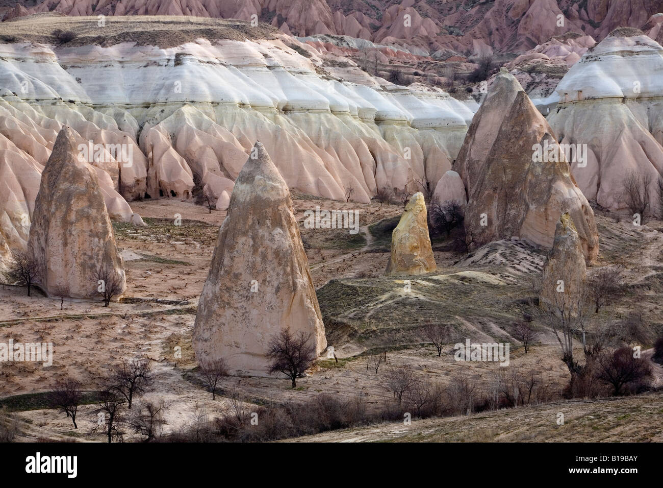 Strange and amazing stone formations in Cappadocia Turkey Stock Photo
