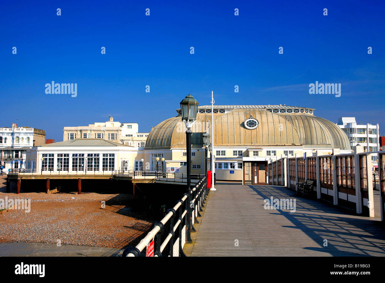 The Pavilion Theatre on the Victorian Pier Worthing Promenade West Sussex England Britain U Stock Photo
