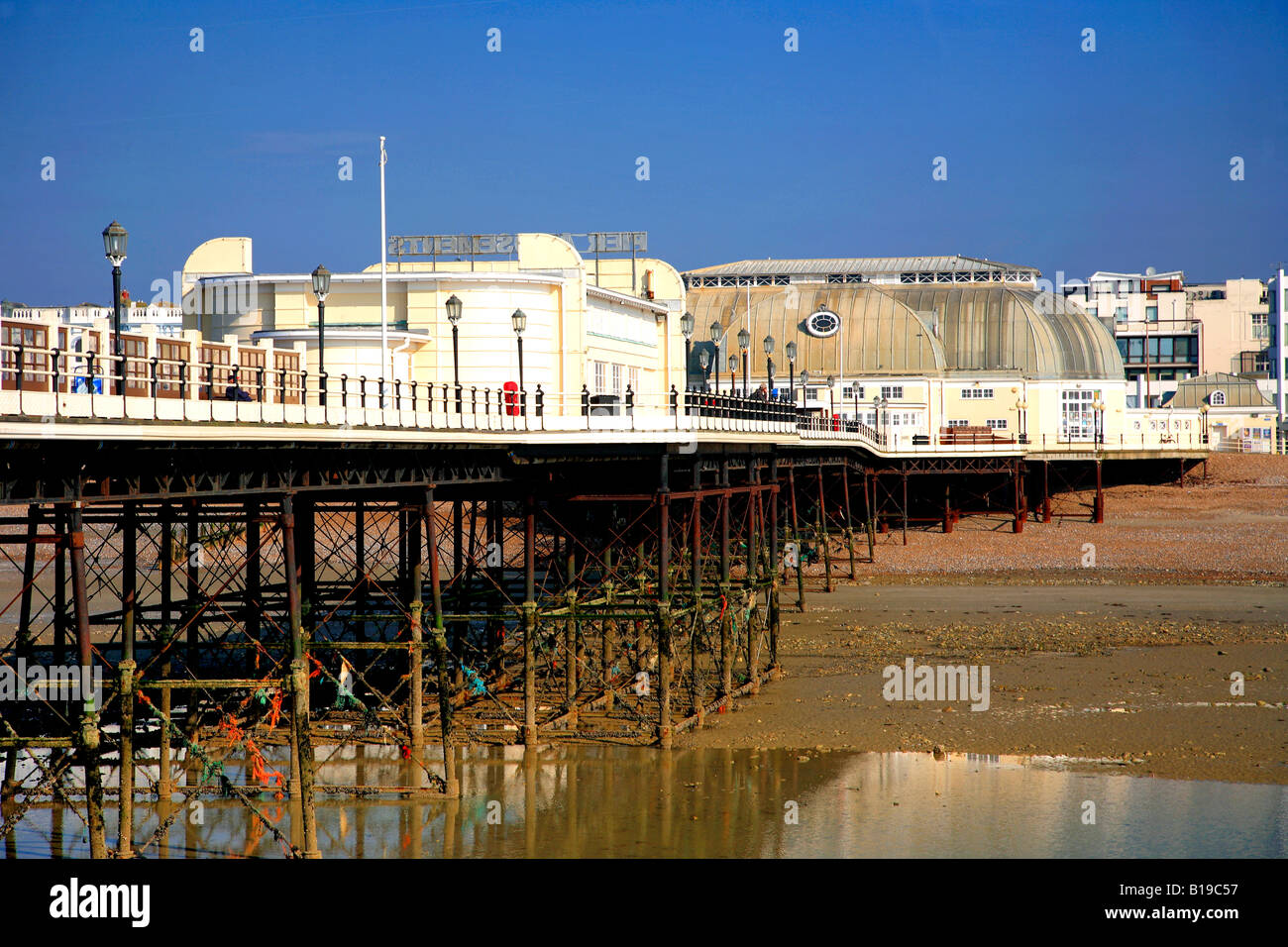 The Pavilion Theatre on the Victorian Pier Worthing Promenade West Sussex England Britain UK Stock Photo