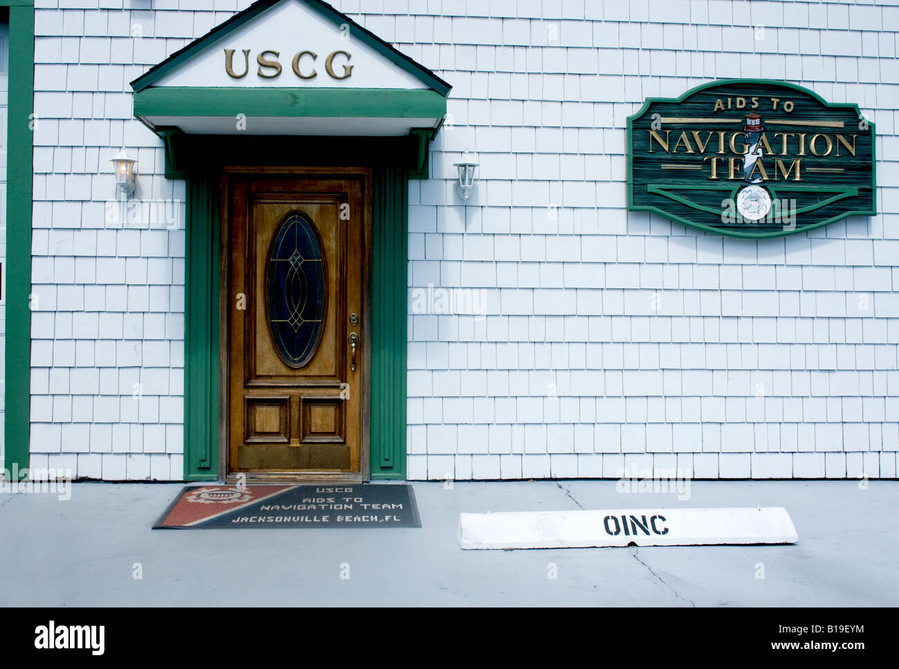 Door to the US Coast Guard station on Penman Road in Jacksonville Beach