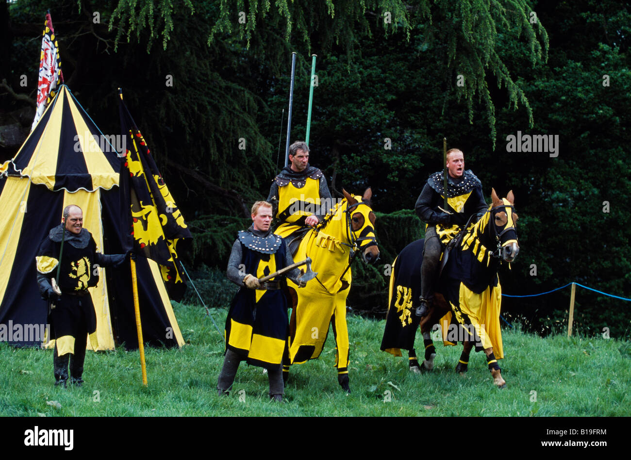 England, Leicestershire, Belvoir Castle. A jousting tournament at the english stately home of Belvoir Castle. Stock Photo