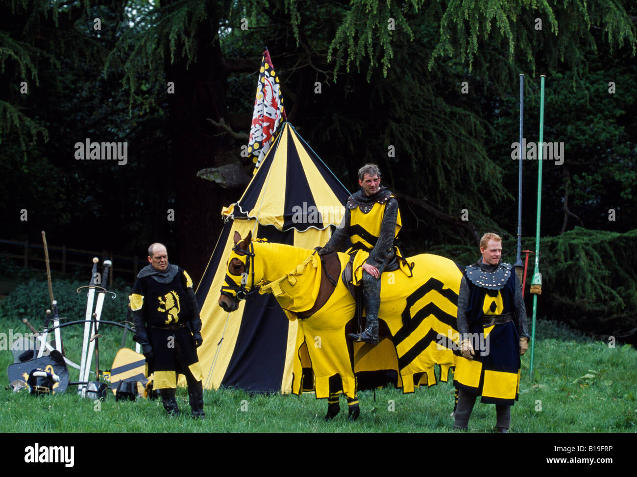 England, Leicestershire, Belvoir Castle. A jousting tournament at the english stately home of Belvoir Castle. Stock Photo