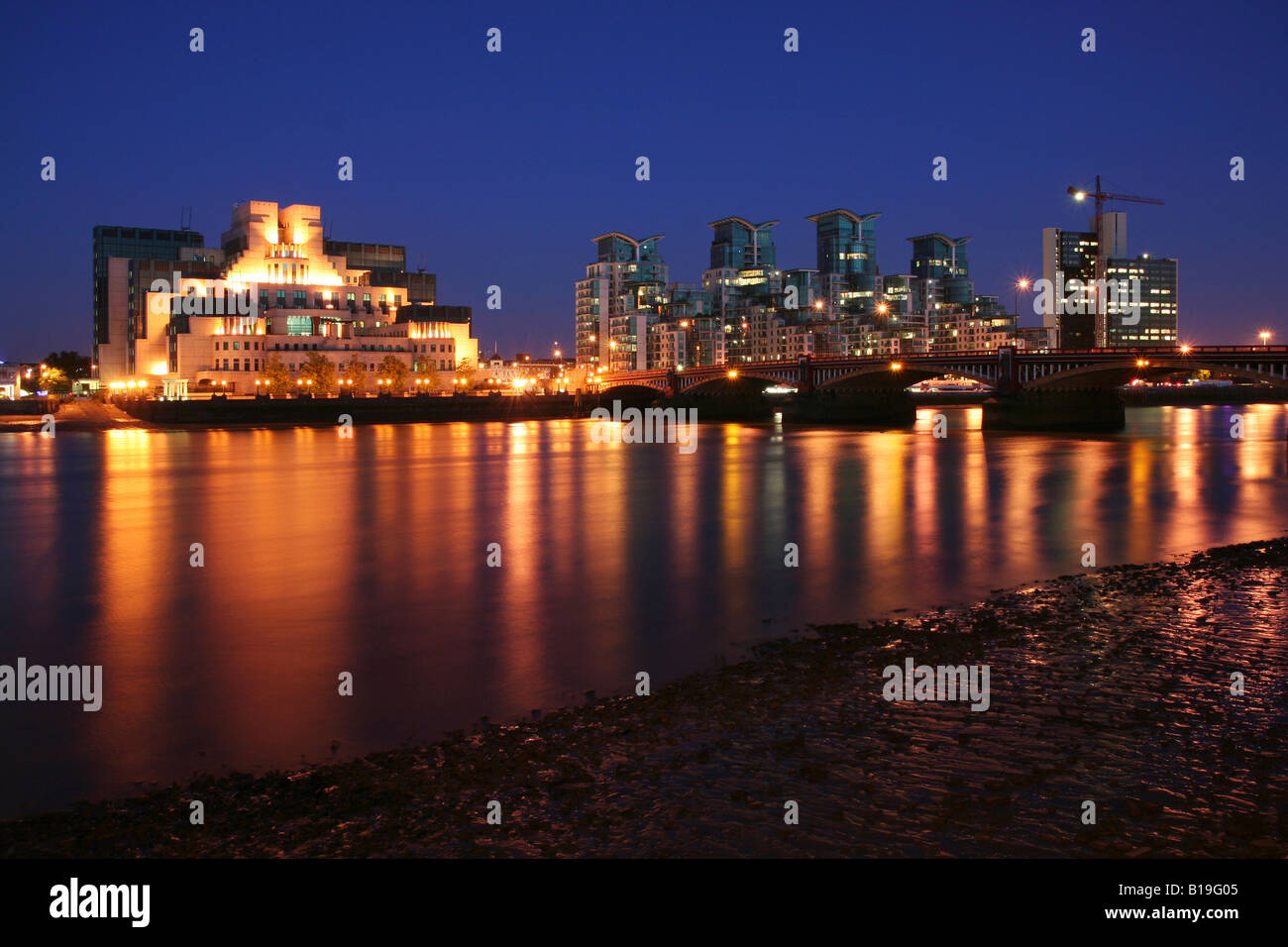England, London. View of the MI6 Headquarters. Stock Photo