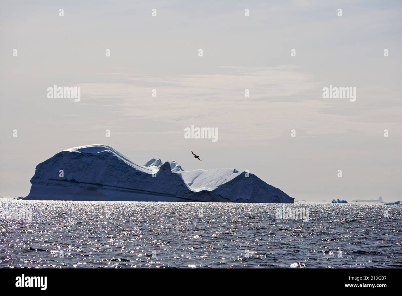 Greenland, Ilulissat, UNESCO World Heritage Site Icefjord.  The glacier is the most productive in the world. Stock Photo
