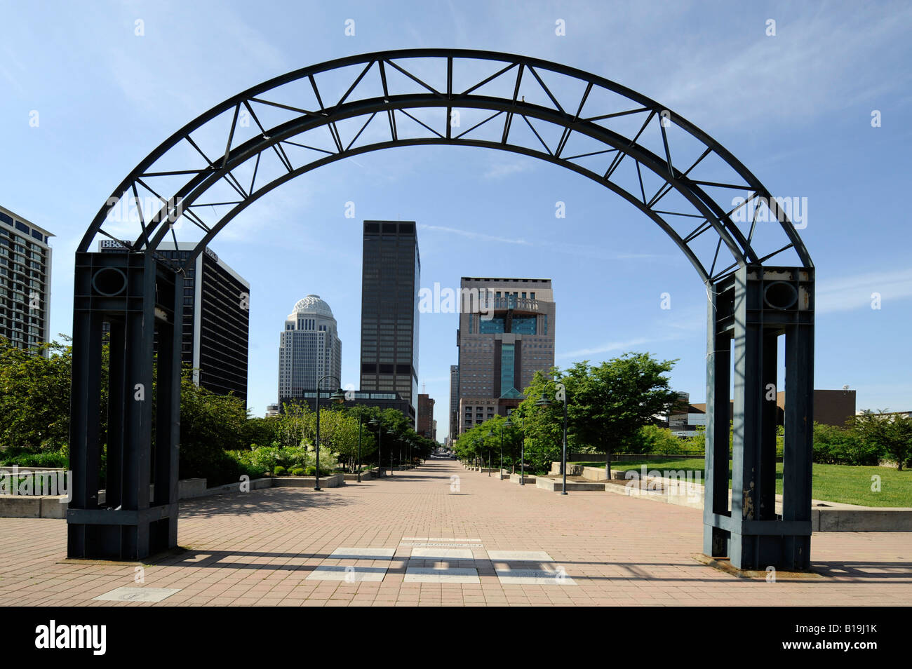 Belvedere Waterfront Park downtown Louisville Kentucky KY Stock Photo