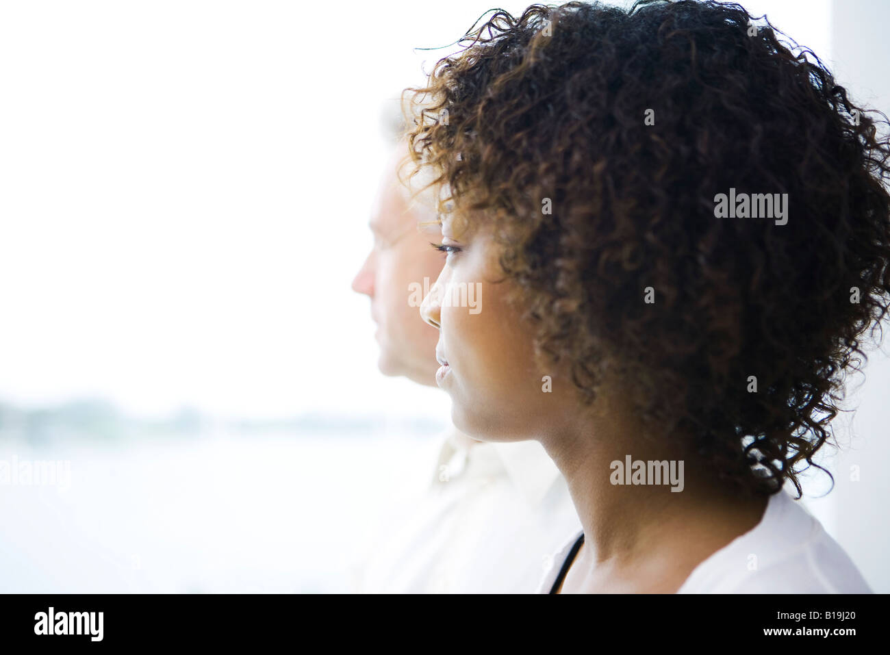 Woman 20s man 50s pensive hi-res stock photography and images - Alamy