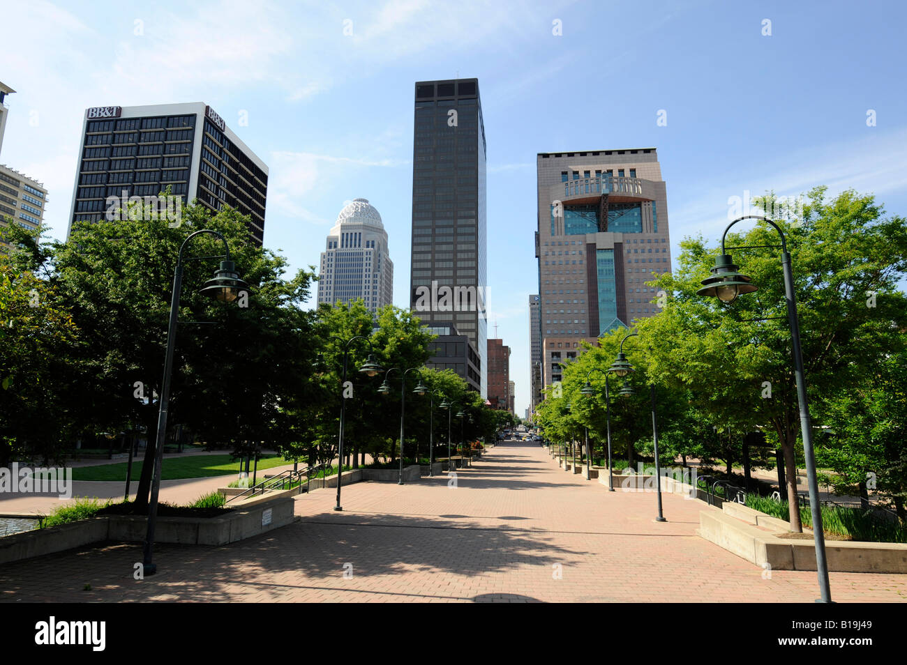Belvedere Waterfront Park downtown Louisville Kentucky KY Stock Photo