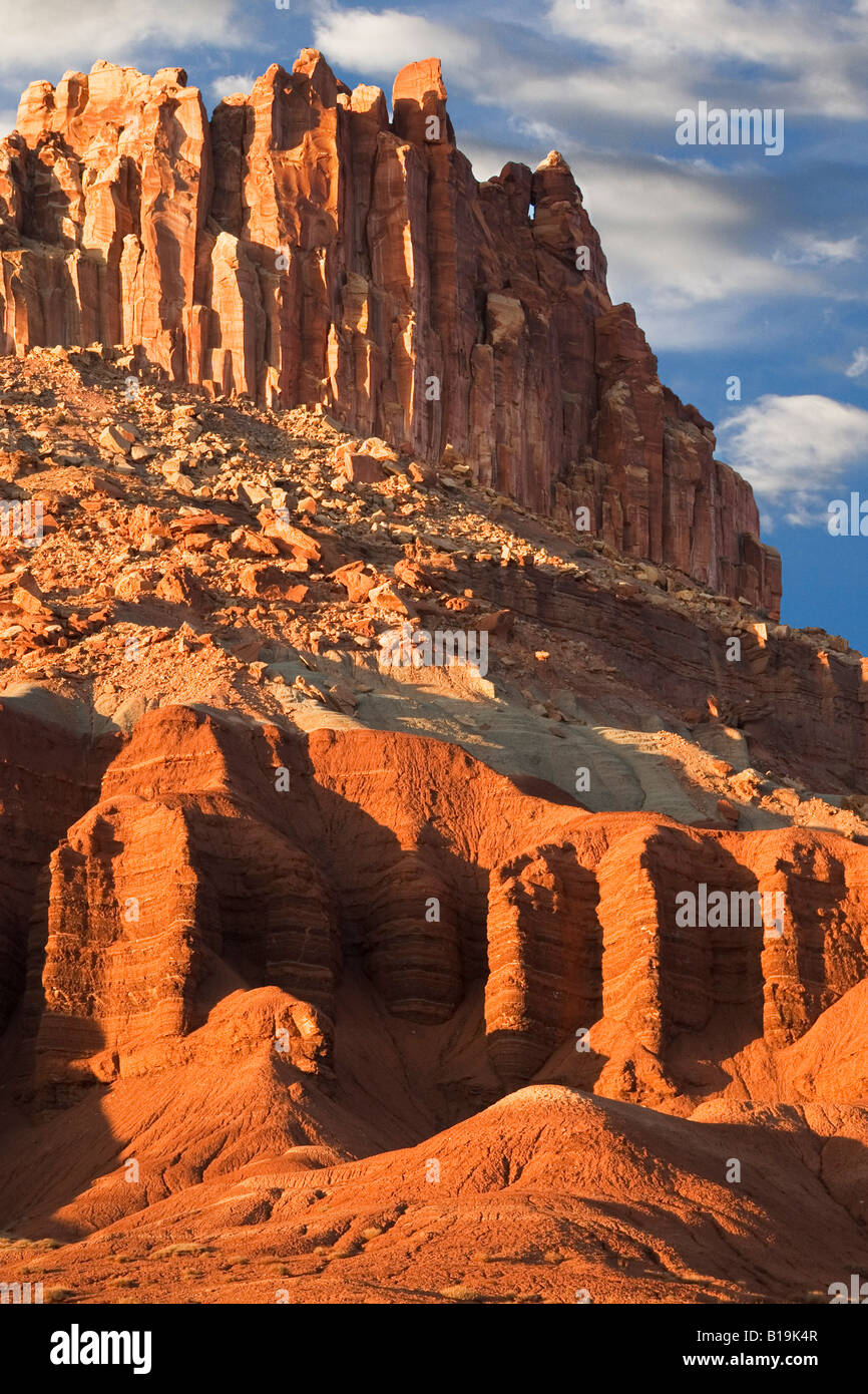 The Castle formation at Capitol Reef National Park in southern Utah Stock Photo
