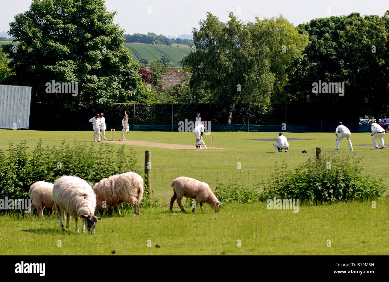 Exhall Village cricket at Exhall, Warwickshire, England, UK Stock Photo - Alamy