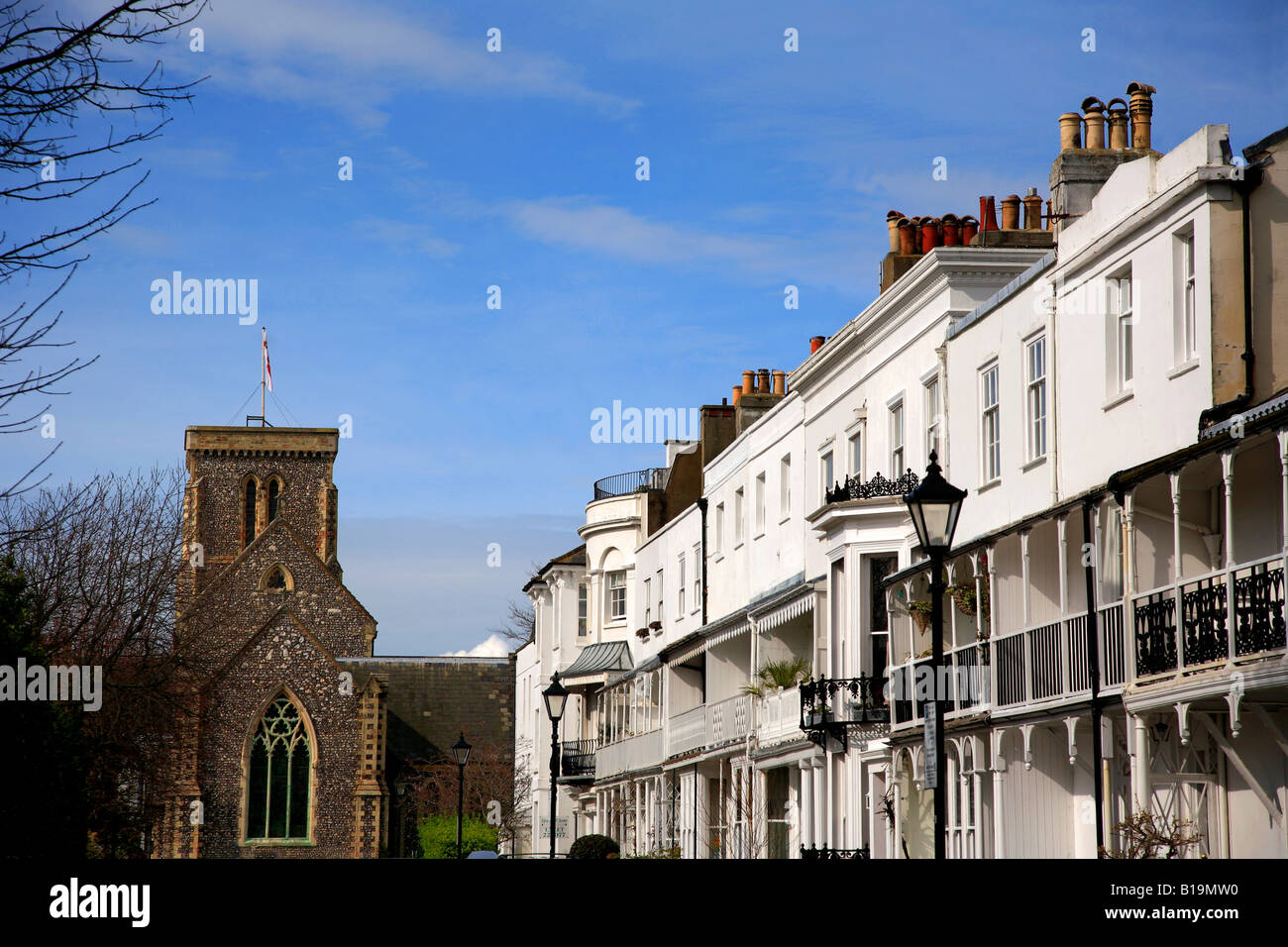 Regency style white Luxury Seafront Flats Worthing Seafront Sussex