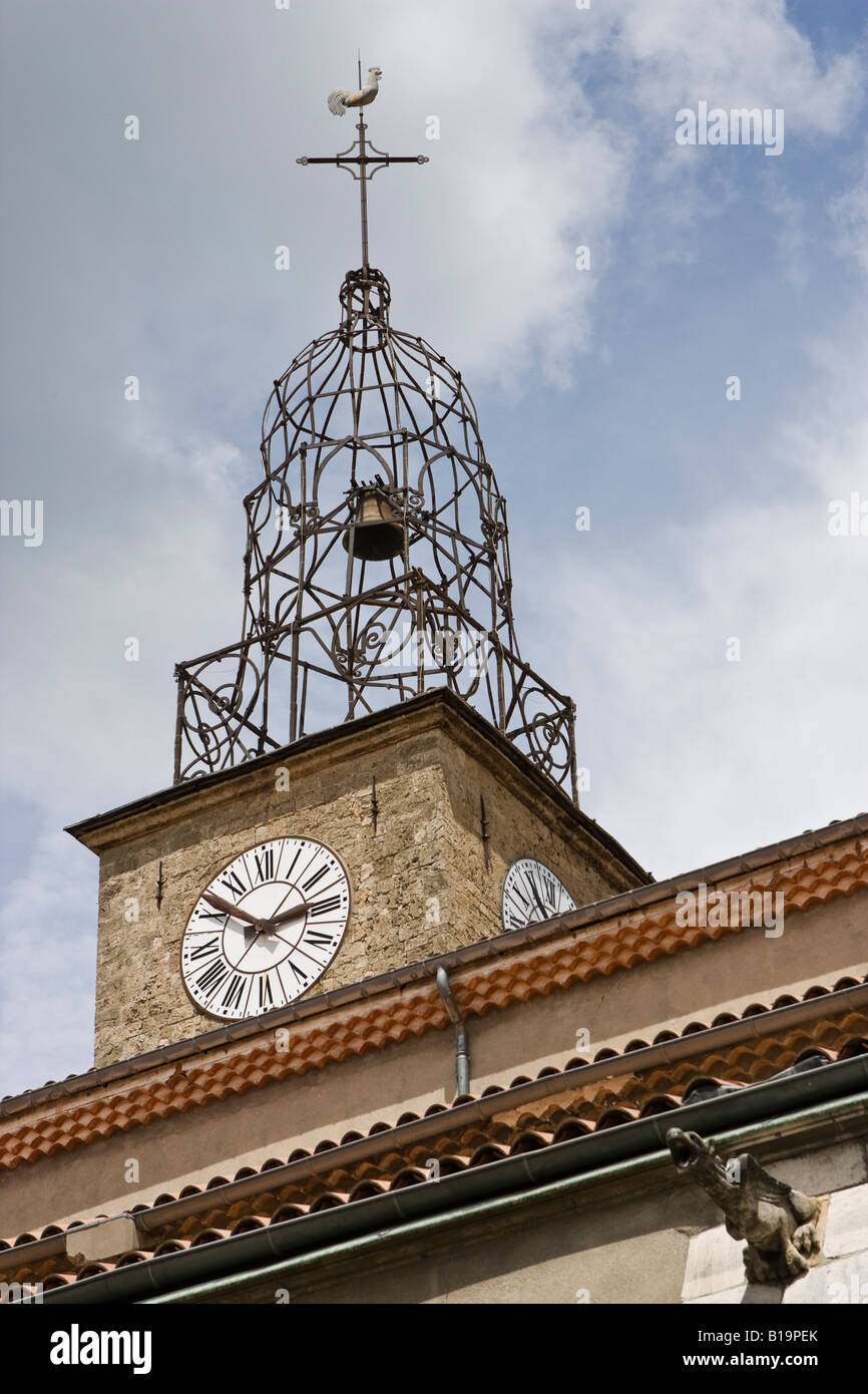 Provence steeple (Campanile) in Digne les Bains, Alpes de Haute Provence, France Stock Photo