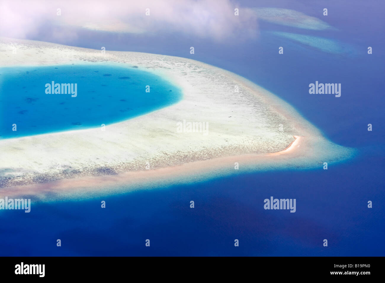 Aerial view of tropical island Maldives Stock Photo - Alamy