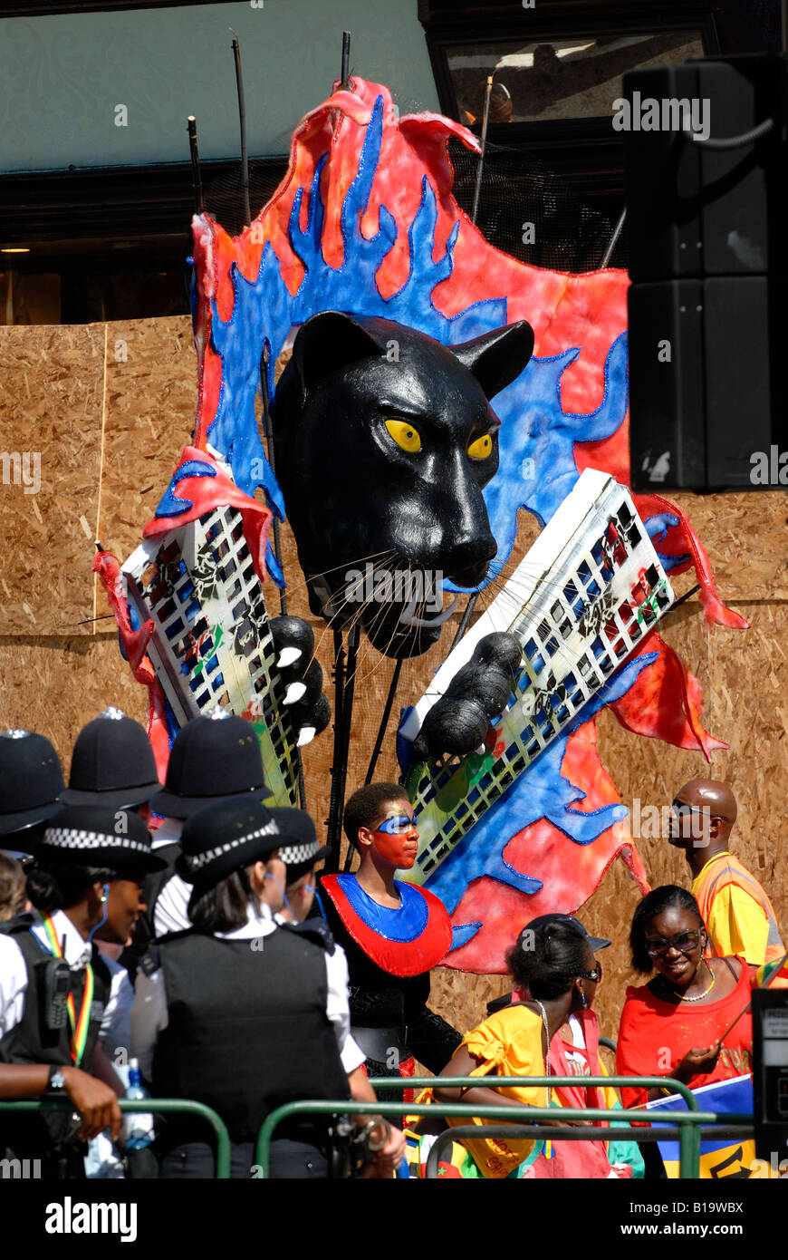 London , Childrens' Day at The Notting Hill Carnival parade of floats