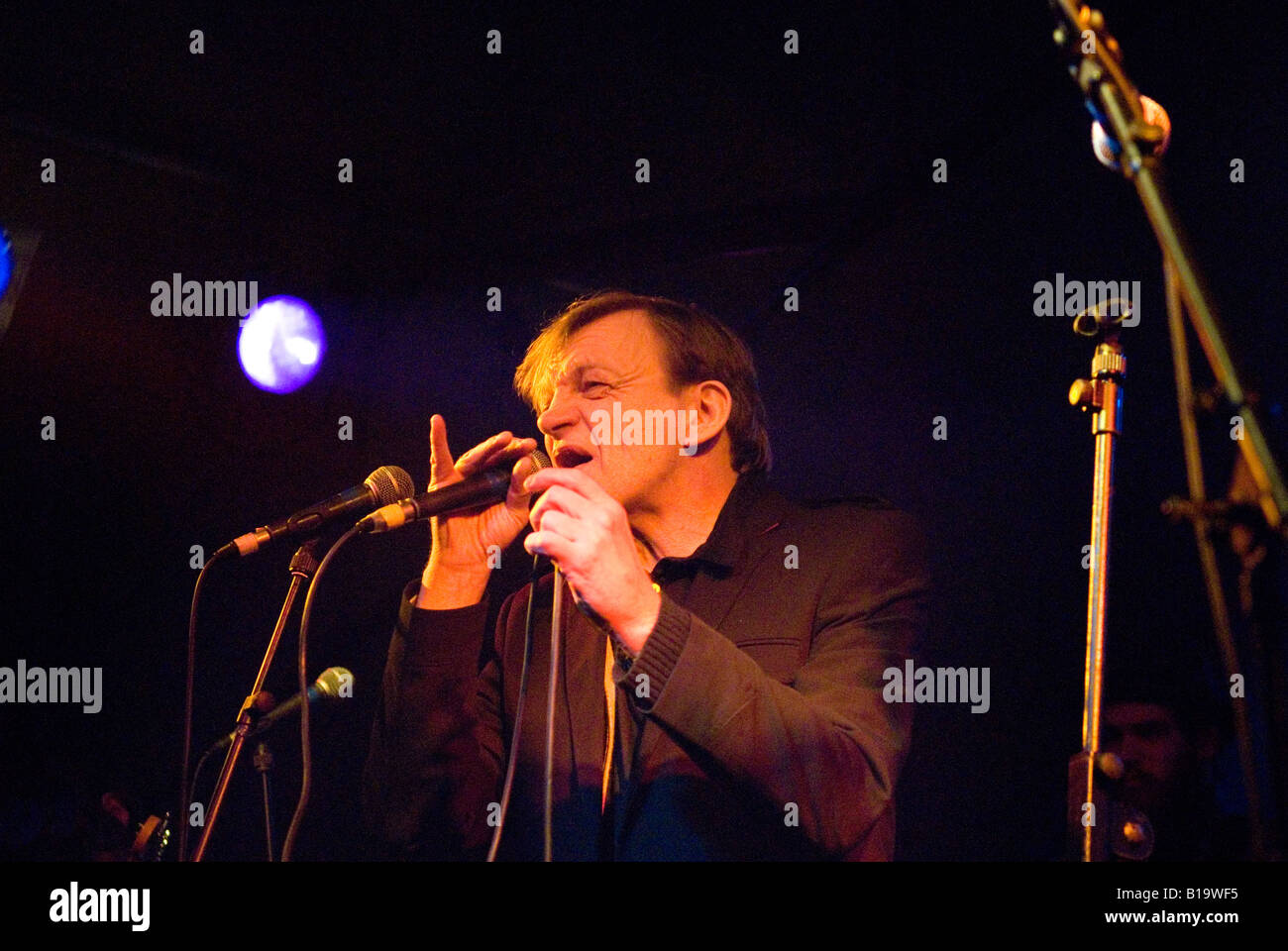 Mark E Smith and the Fall on his 50th birthday, Robin2 Club, Wolverhampton, UK, March 2007 Stock Photo