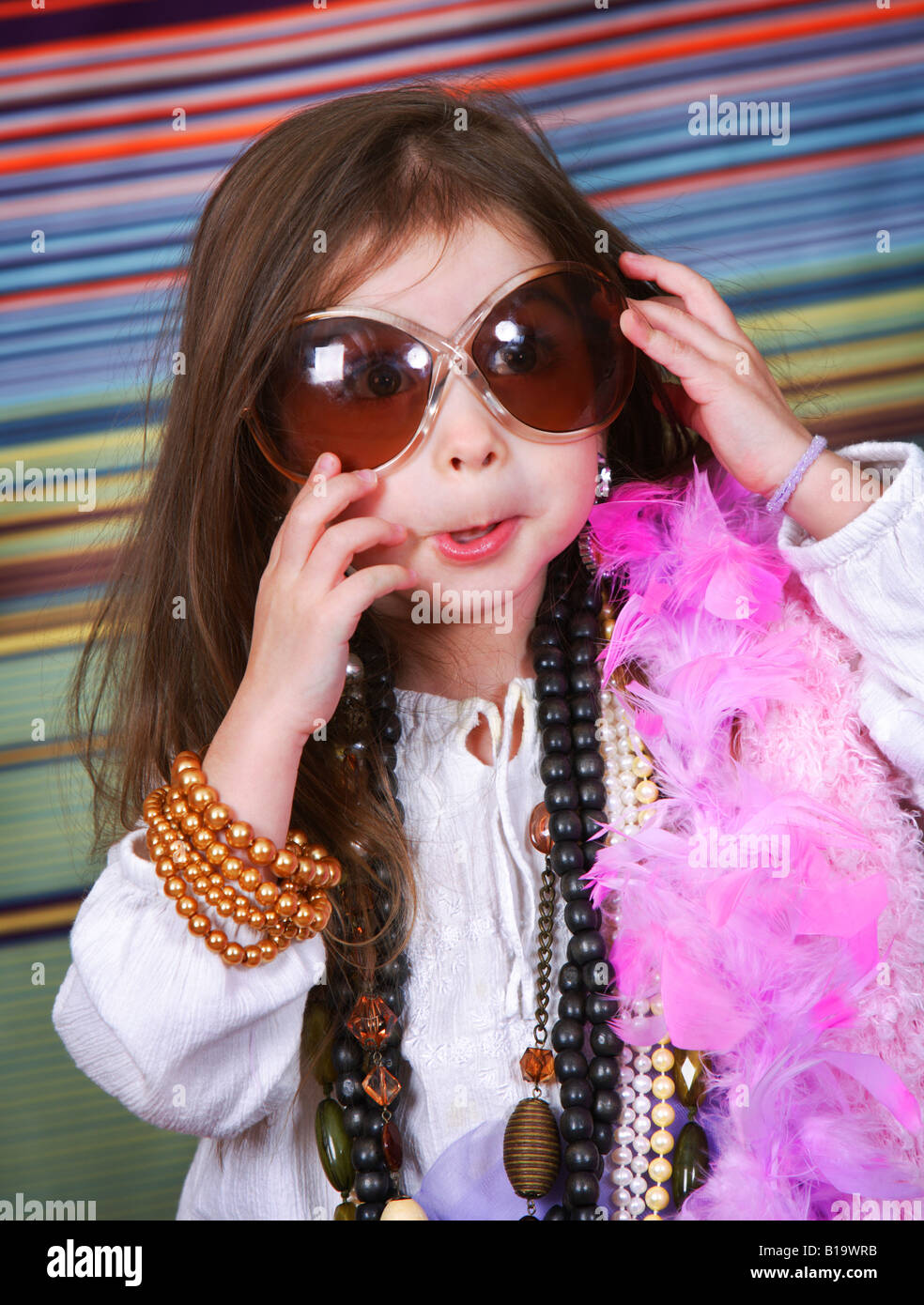 Girl in dress up clothes Stock Photo