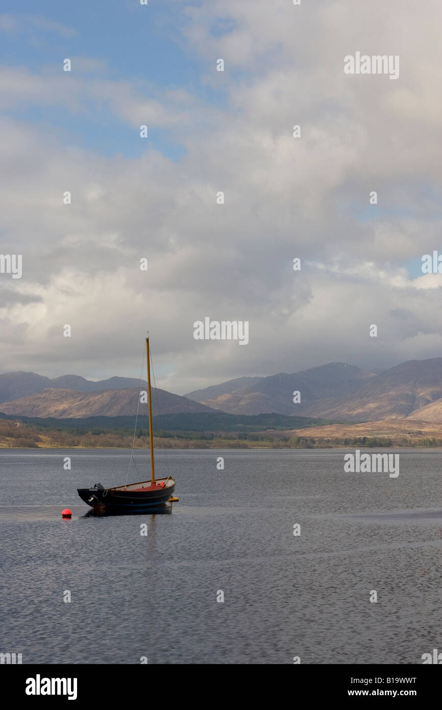 Boat on Scottish Lake Stock Photo