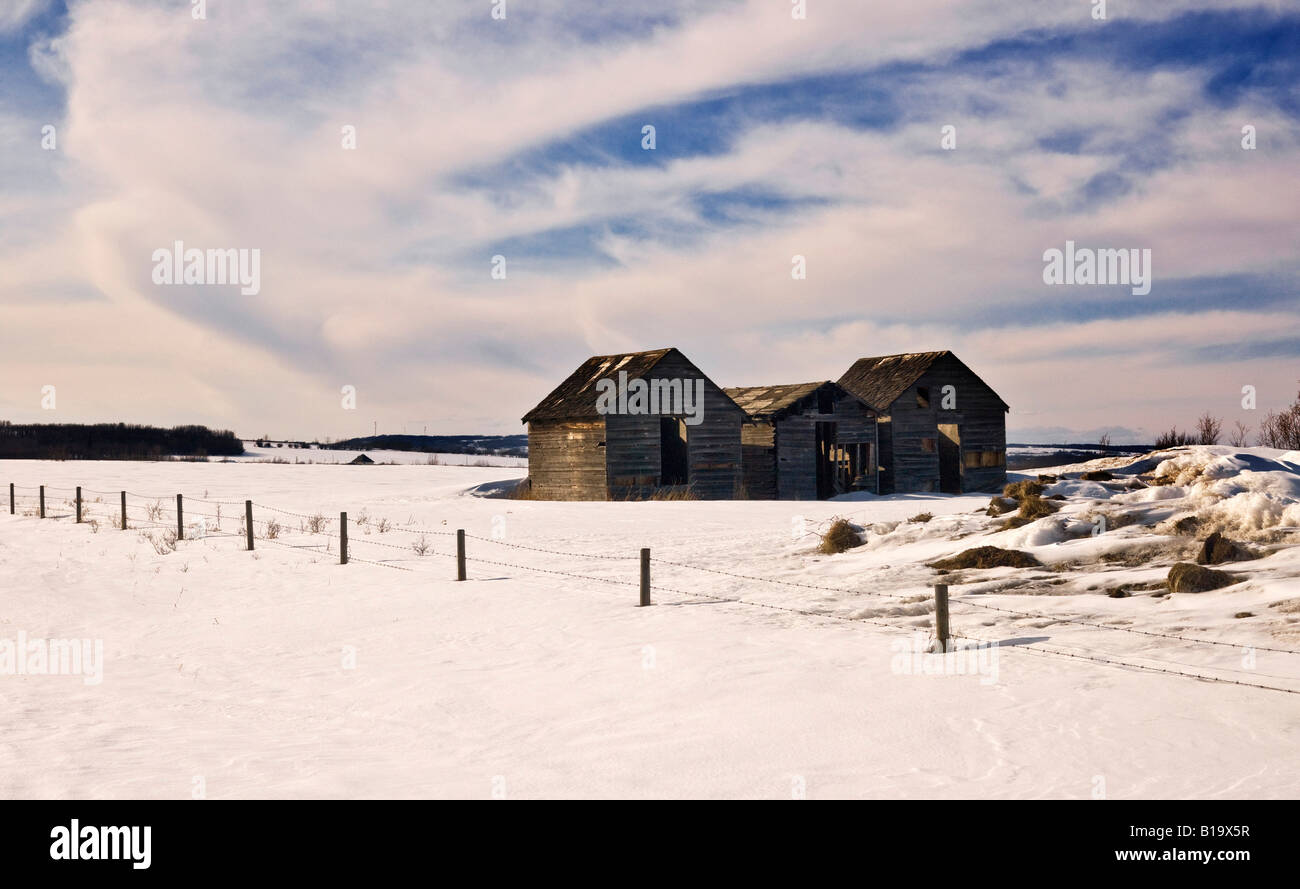 Farm structures in winter Stock Photo - Alamy