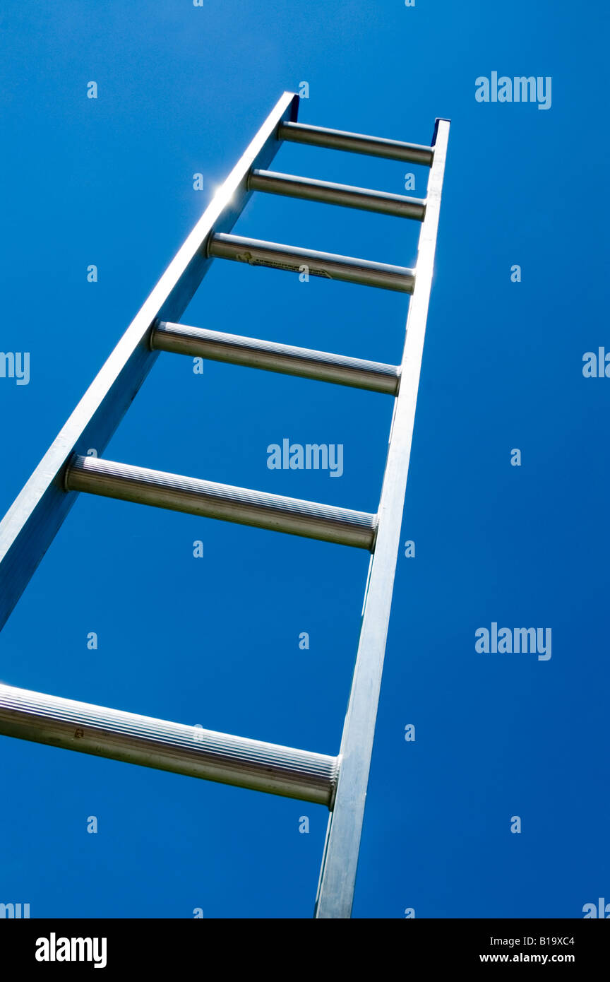 Ladder heading towards the sky Stock Photo