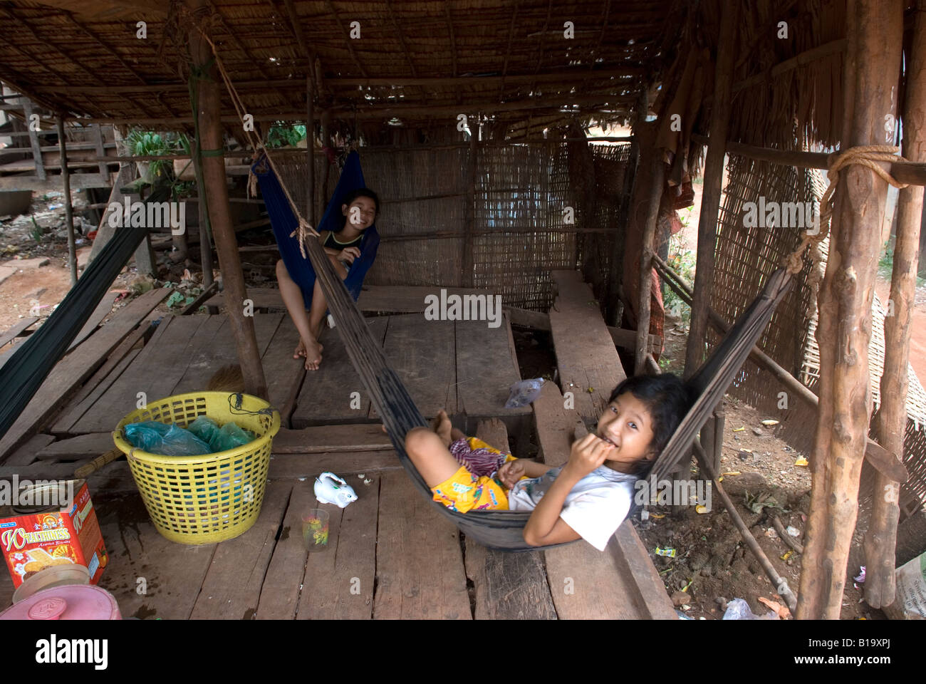 Cambodia Kampot stilt village scene Stock Photo - Alamy