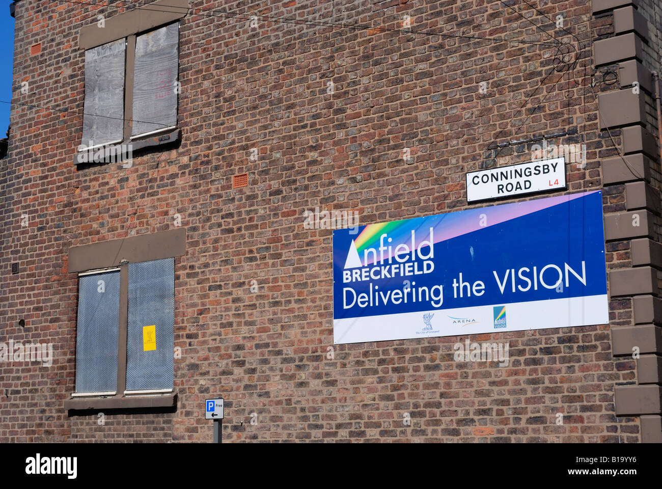 Housing in Anfield Road in the Anfield district of Liverpool boarded up