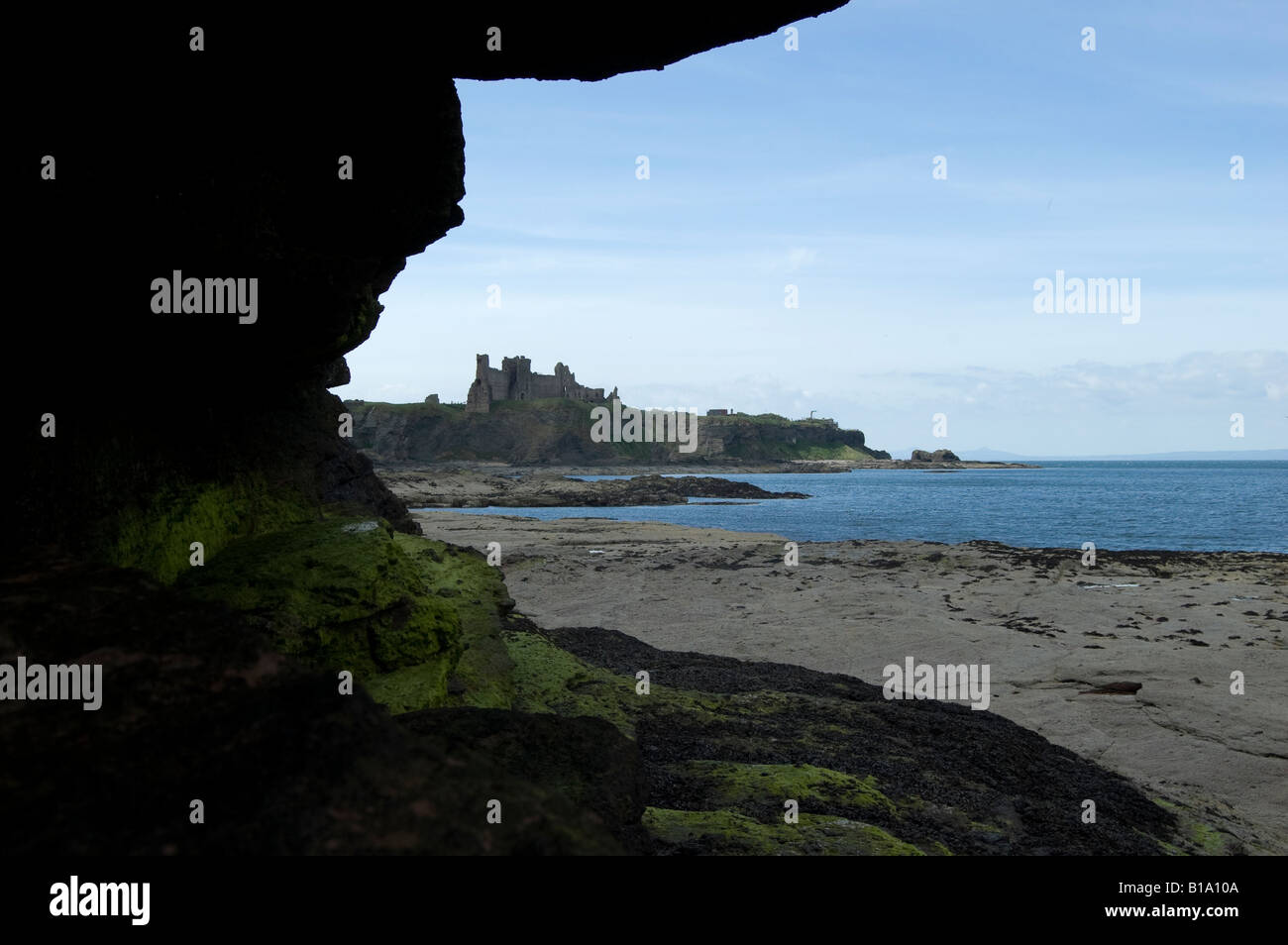 View of Tantallon Castle from Seacliff Stock Photo