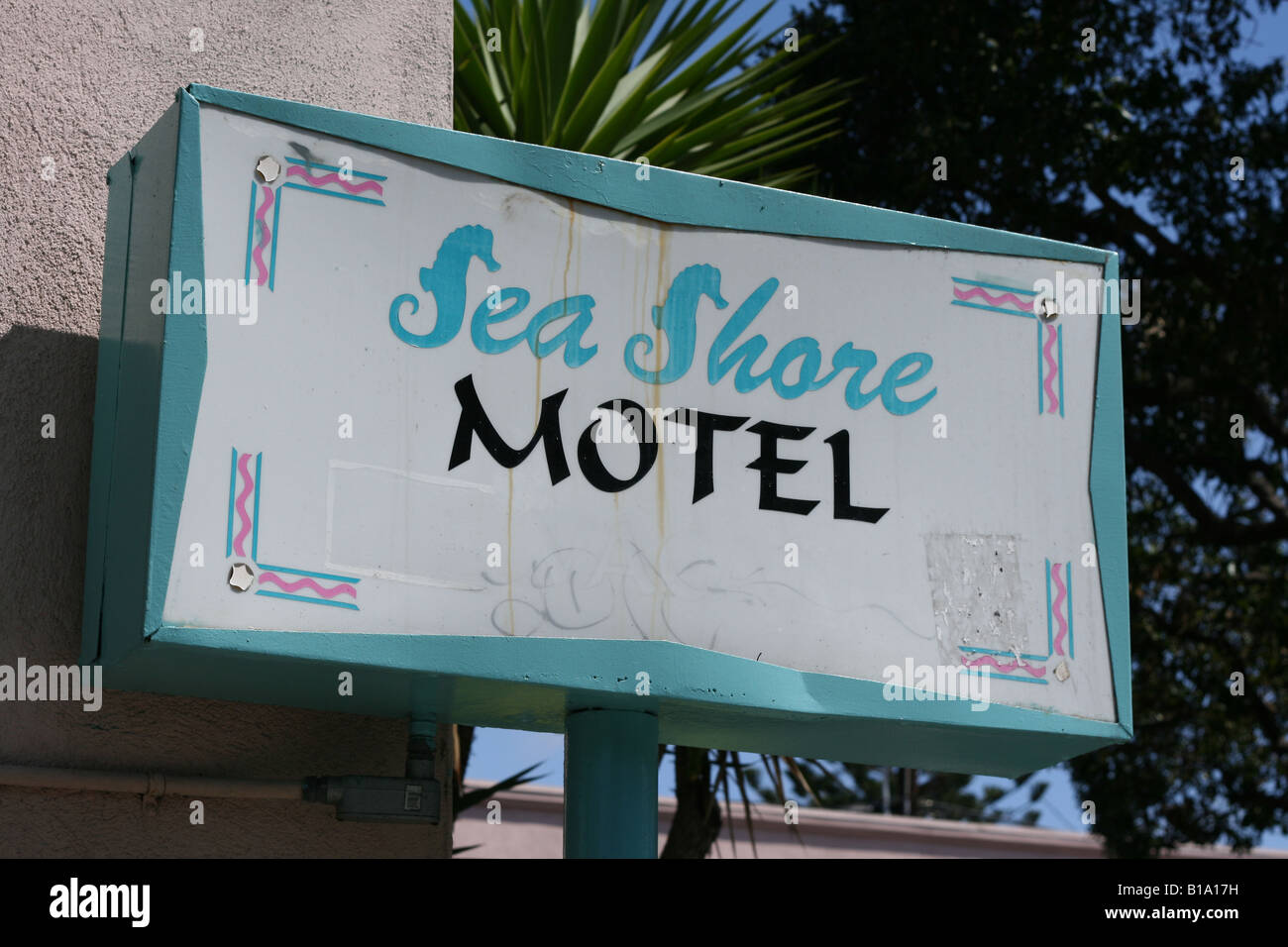 Sea Shore motel sign Santa Monica California USA Stock Photo