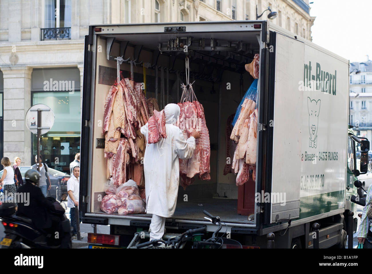 Meat truck in Paris, France Stock Photo Alamy