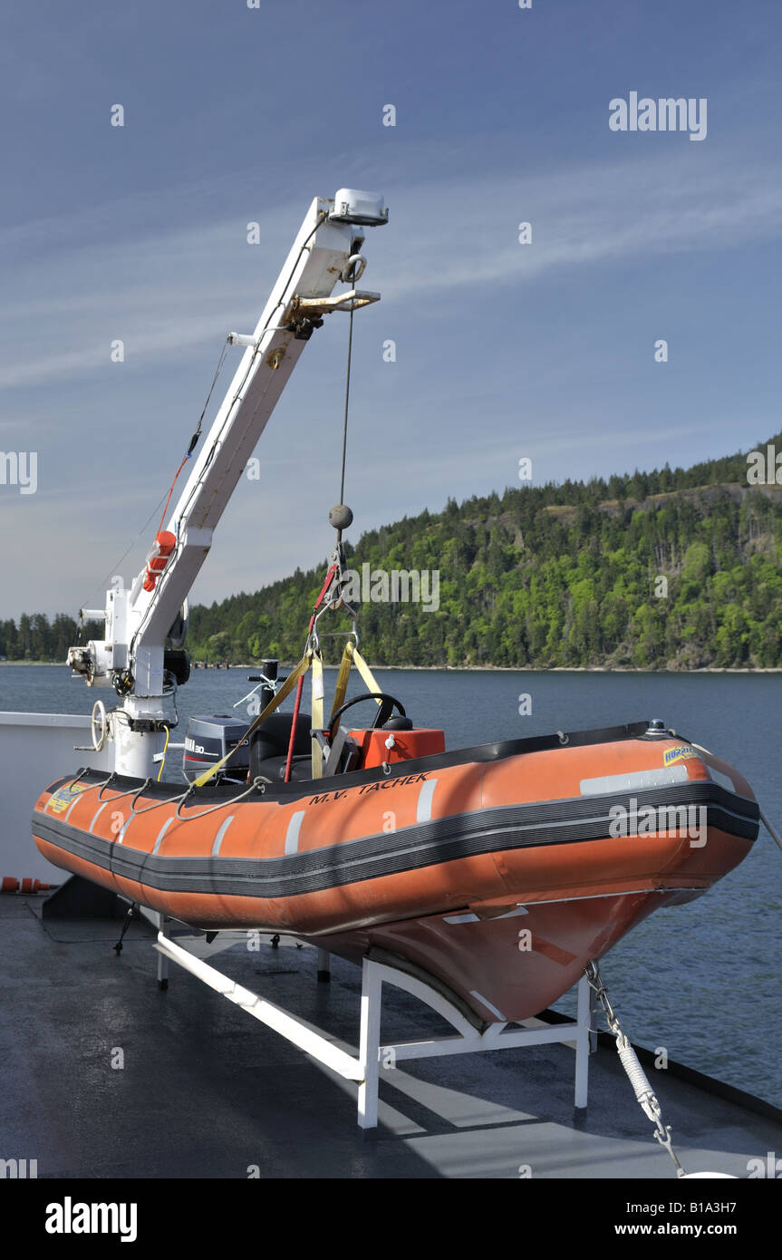 BC Ferry Lifeboat aboard the Denman Island Ferry British Columbia