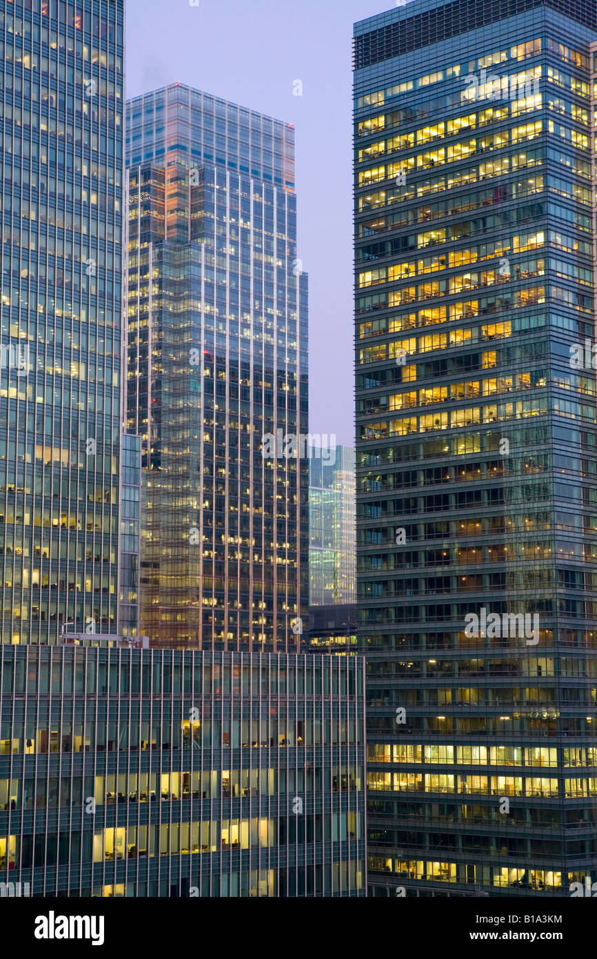 Financial buildings in Canary Wharf, London, England. Stock Photo