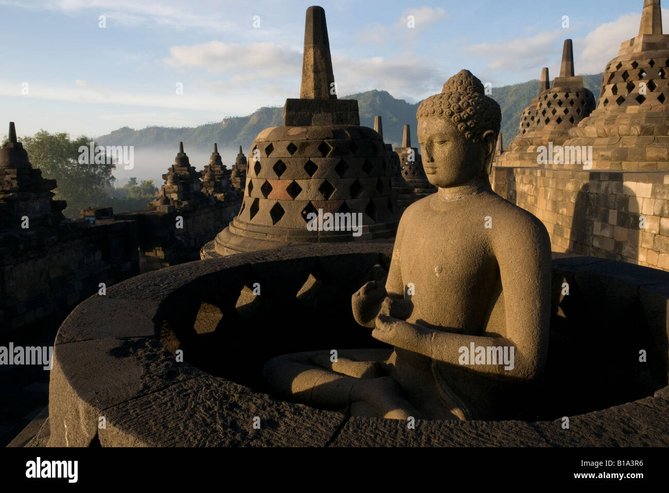 Indonesia Java Island Borobodur Buddhist Site Stock Photo