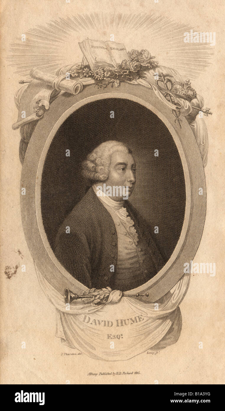 Antique engraving of David Hume from 1816. Stock Photo