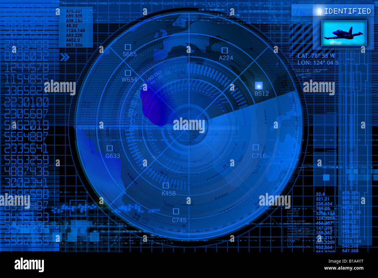 Conceptual, abstract radar illustration Stock Photo - Alamy