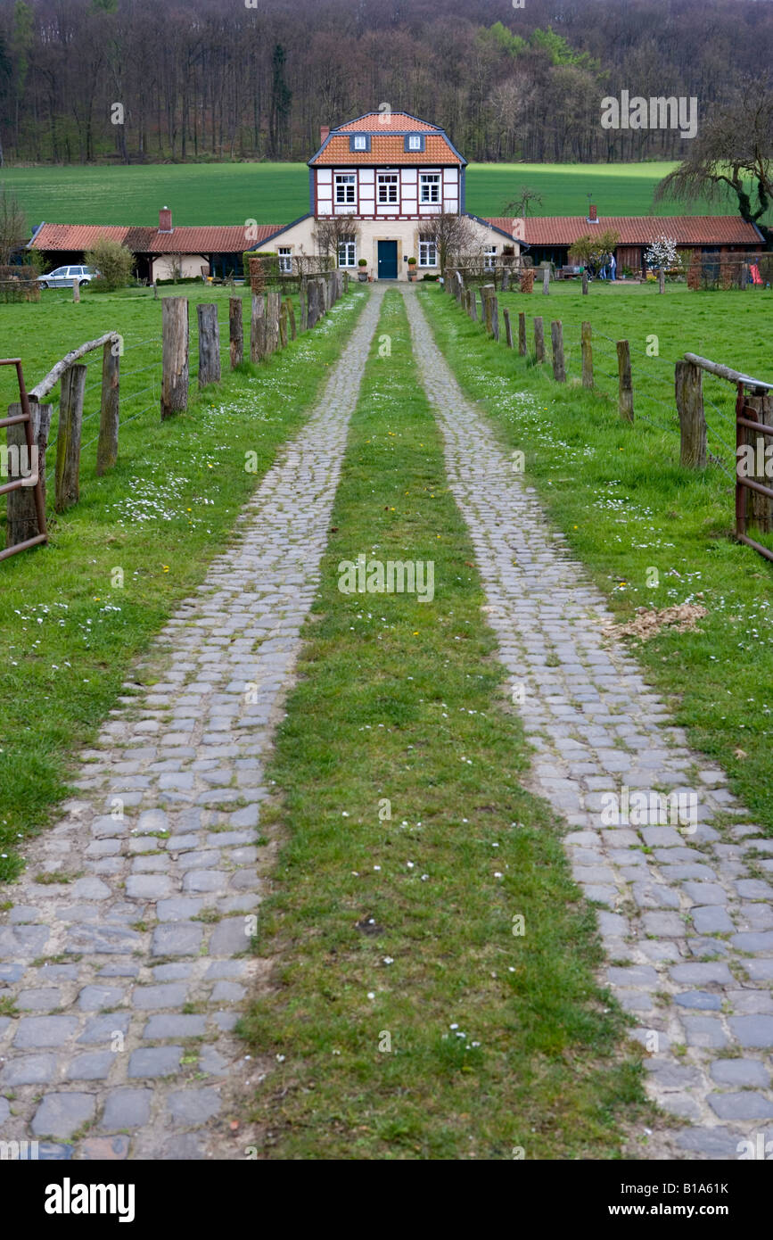 Life in the country the dream of the house of one s own Leben auf dem Lande der Traum vom eigenen Haus Laves culture path Laves Stock Photo