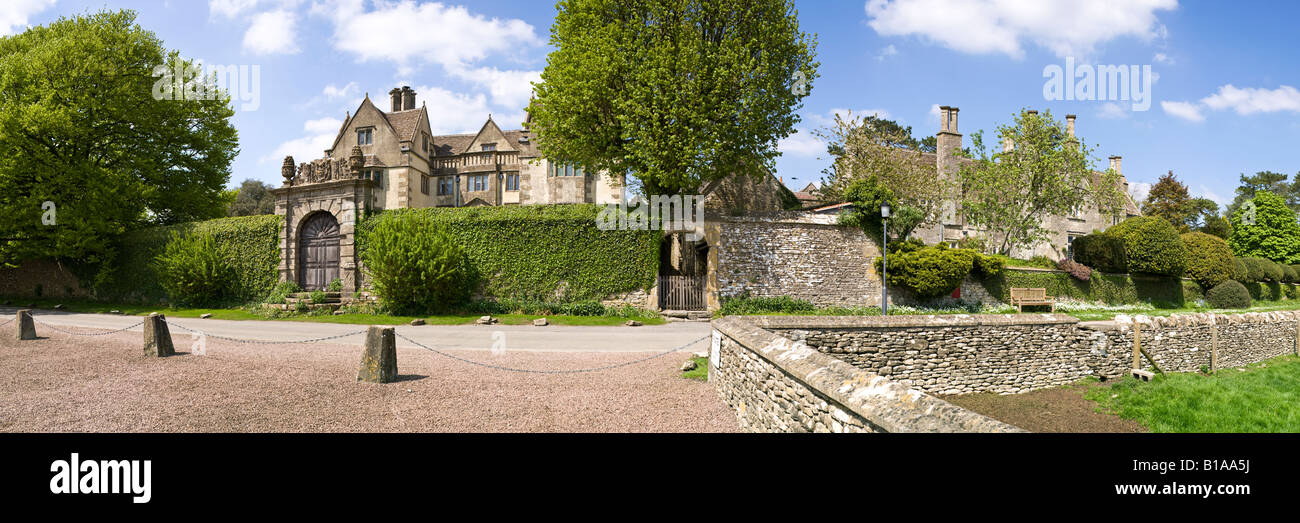 A panoramic view of the Manor House and Rectory in the Cotswold village