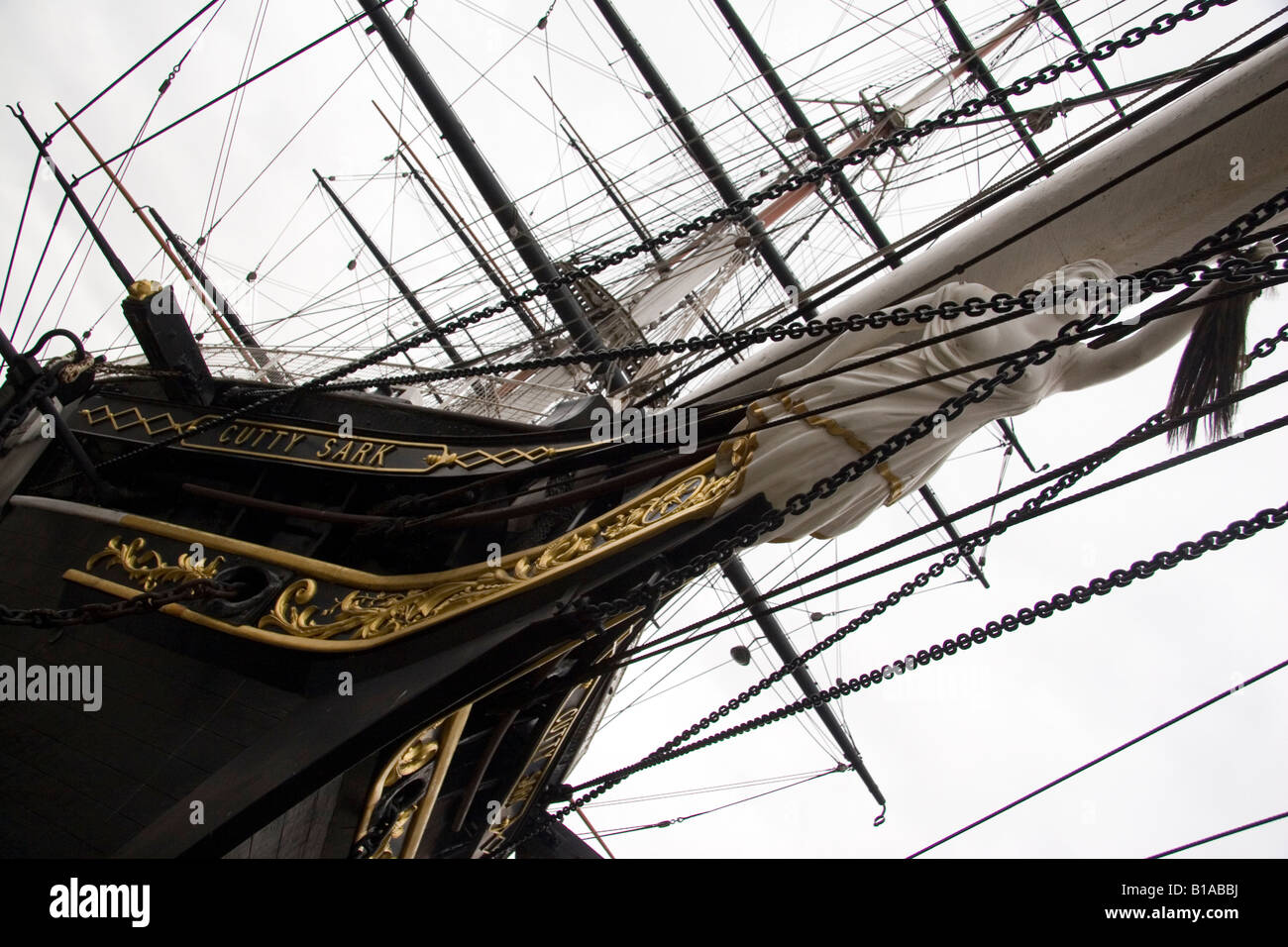 A detail from the Cutty Sark in Greenwich, London. Stock Photo