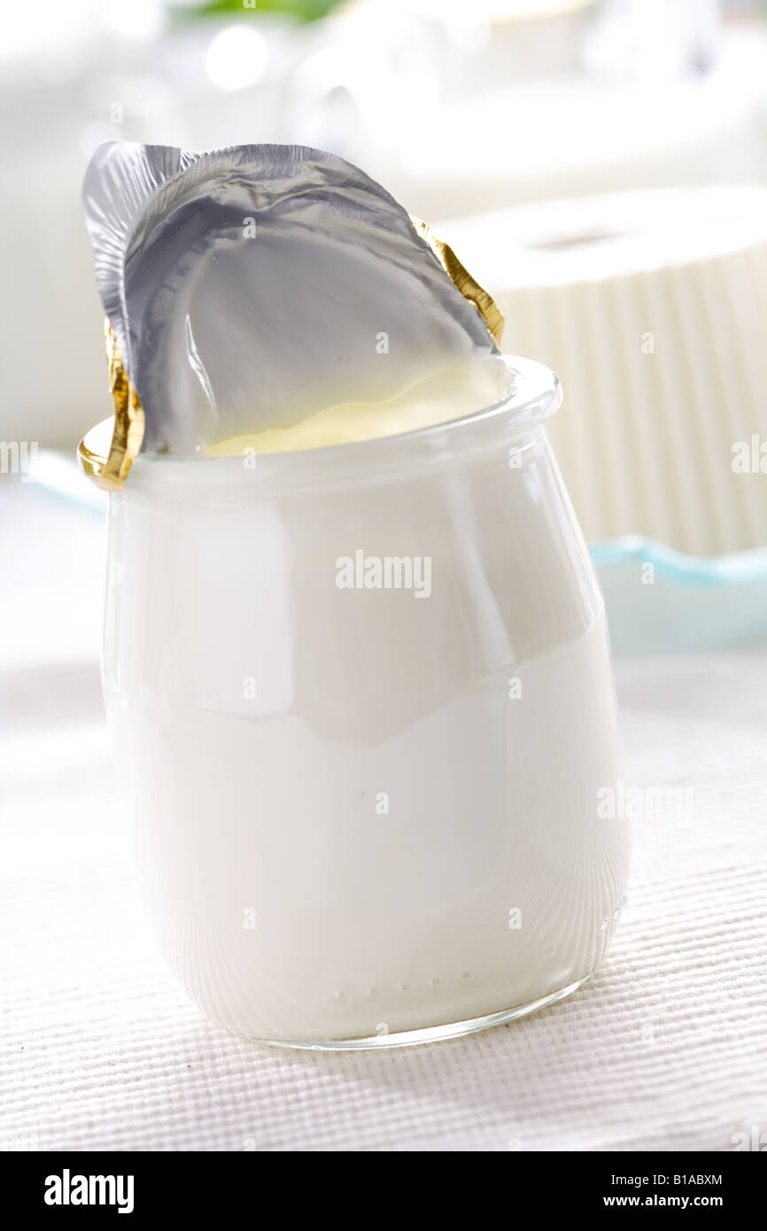 Natural yoghurt (vertical Stock Photo Alamy