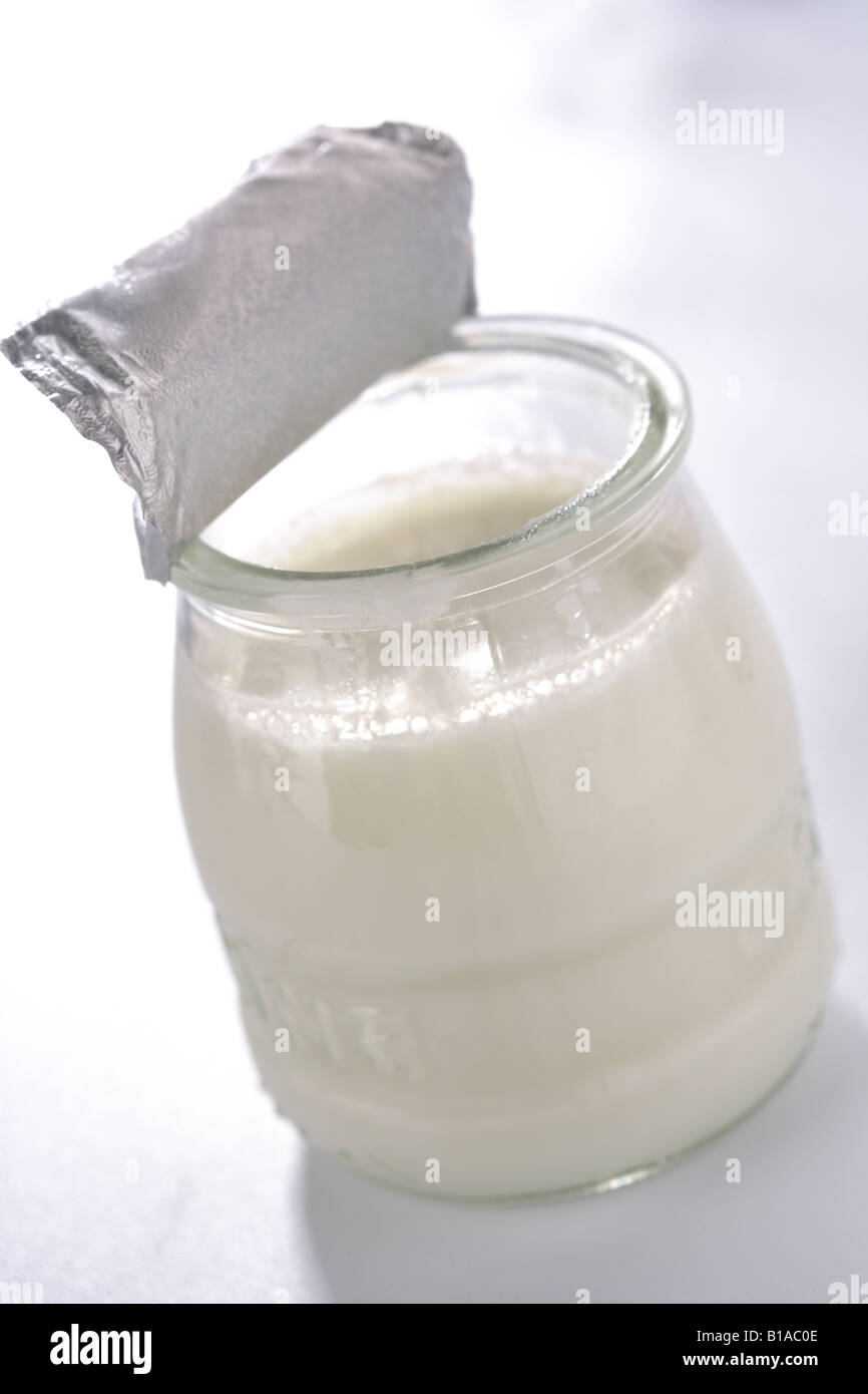 Natural yoghurt (vertical Stock Photo Alamy