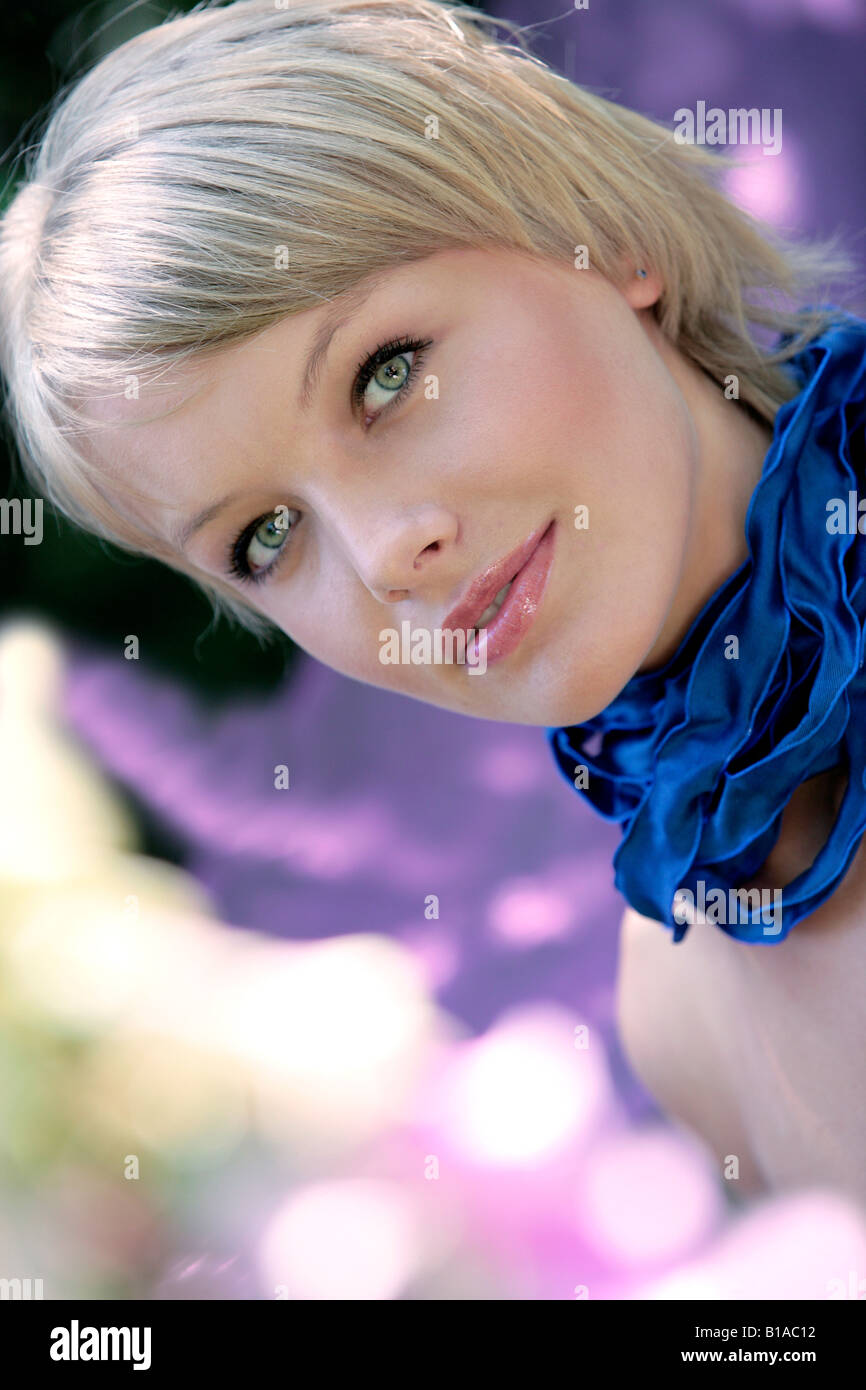 Girl with ribbon around neck hi-res stock photography and images - Alamy