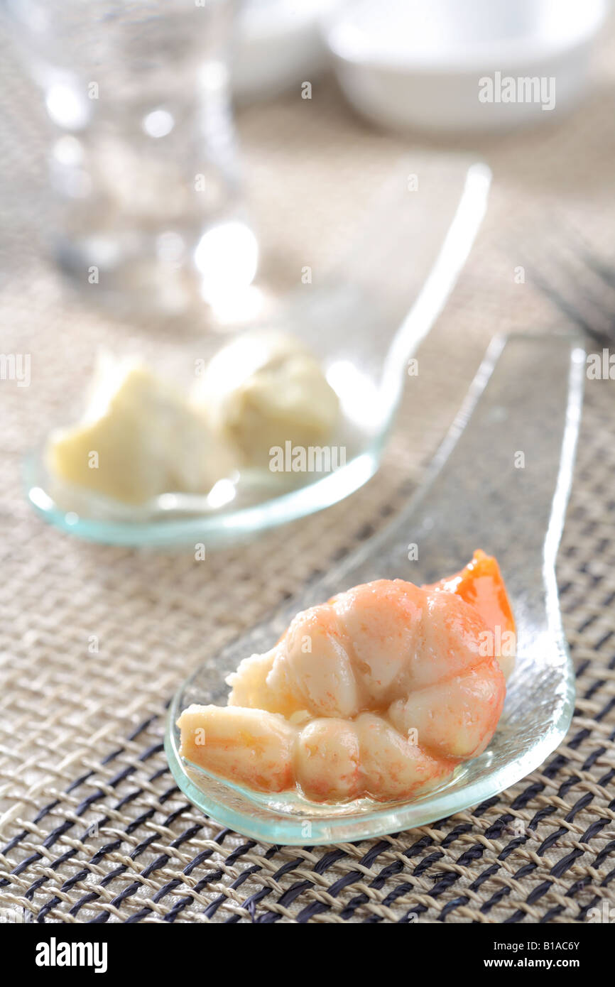 White fish surimi and artichokes (vertical Stock Photo Alamy