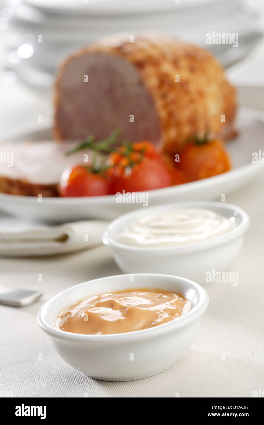 Cocktail and mayonnaise sauces (vertical Stock Photo Alamy