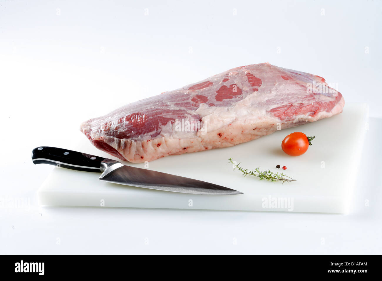 Fresh veal eye of round Stock Photo Alamy