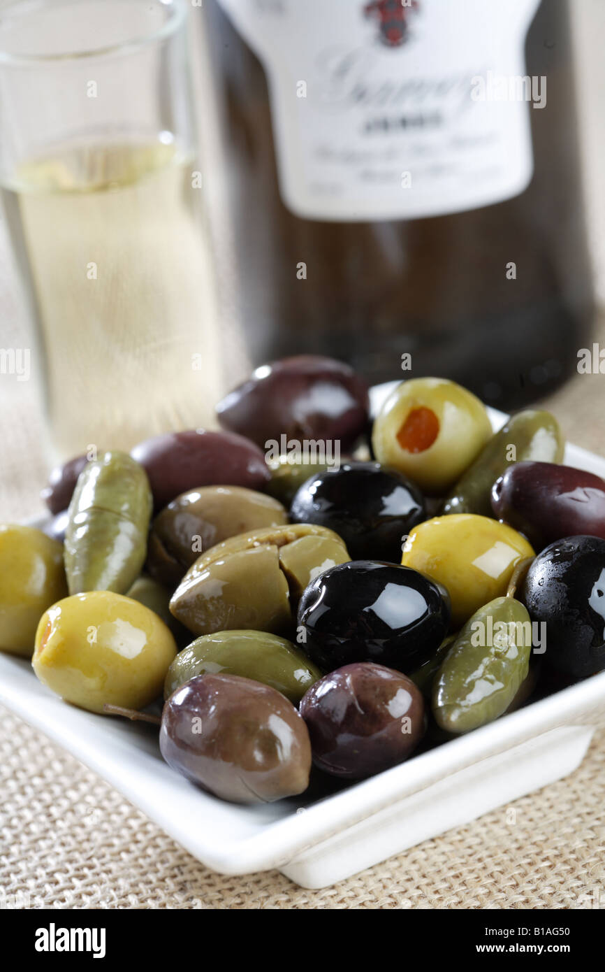 Assortment of olives from Spain in tapa Stock Photo Alamy