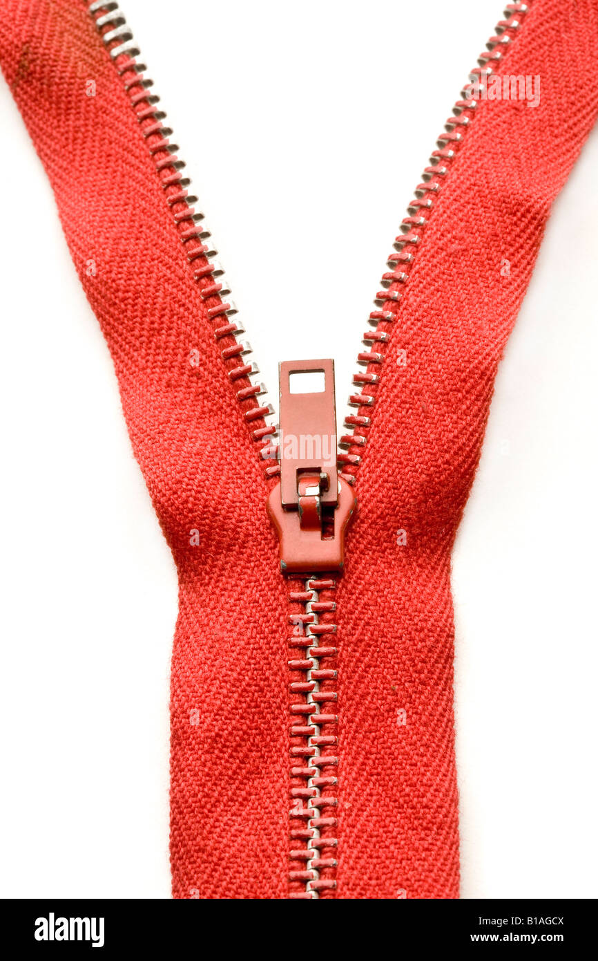 Red Zipper Stock Photo