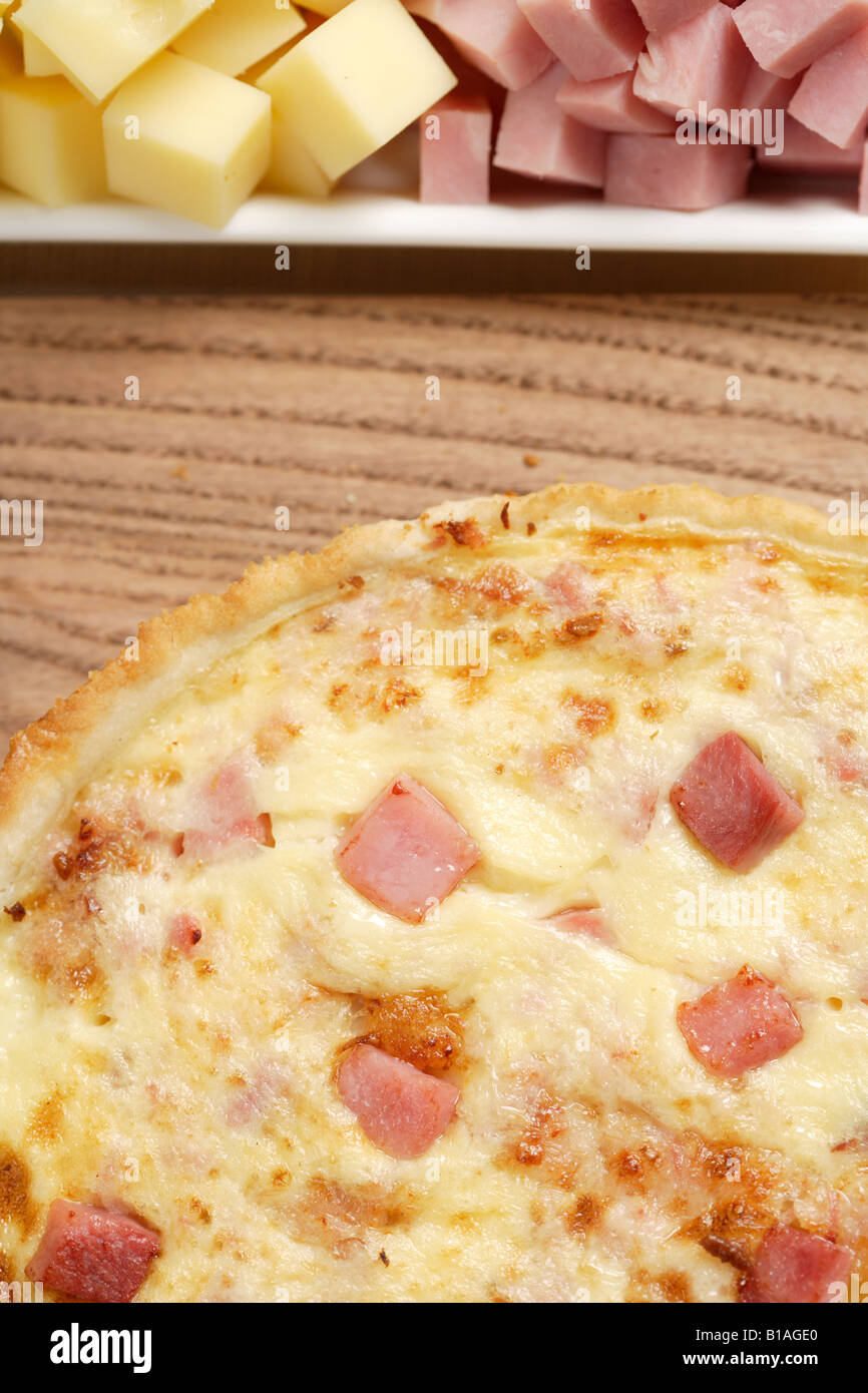 Ham, bacon and cheese quiche Stock Photo Alamy