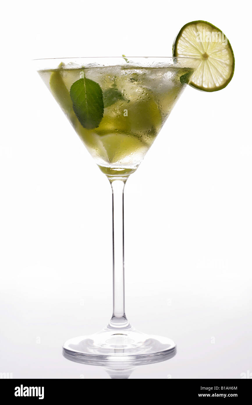 Mojito served in a martini glass Stock Photo Alamy